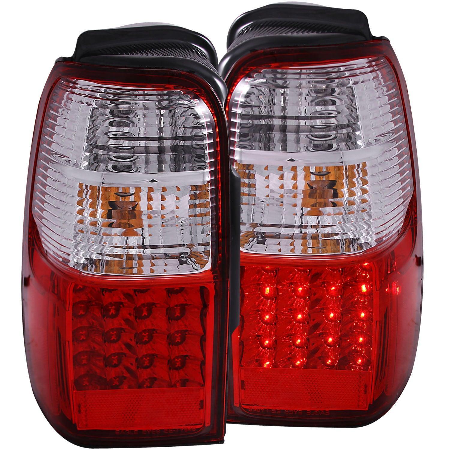 0102 4RUNNER LED TAIL LIGHTS LED RED/CLEAR - Black Patch Performance - ANZO311070