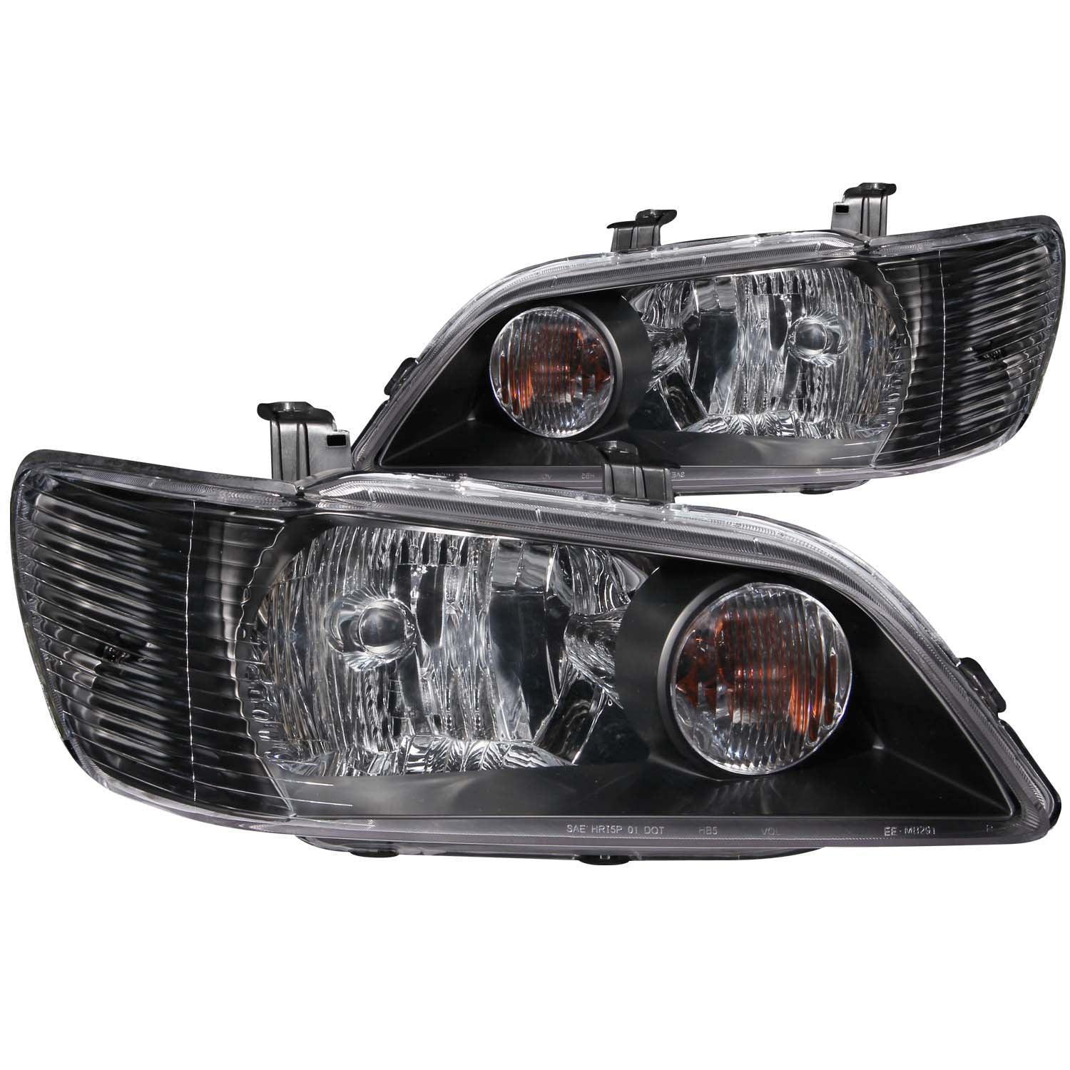 0203 LANCER HEADLIGHTS CRYSTAL BLACK DRIVER/PASSENGER - Black Patch Performance - ANZO121101
