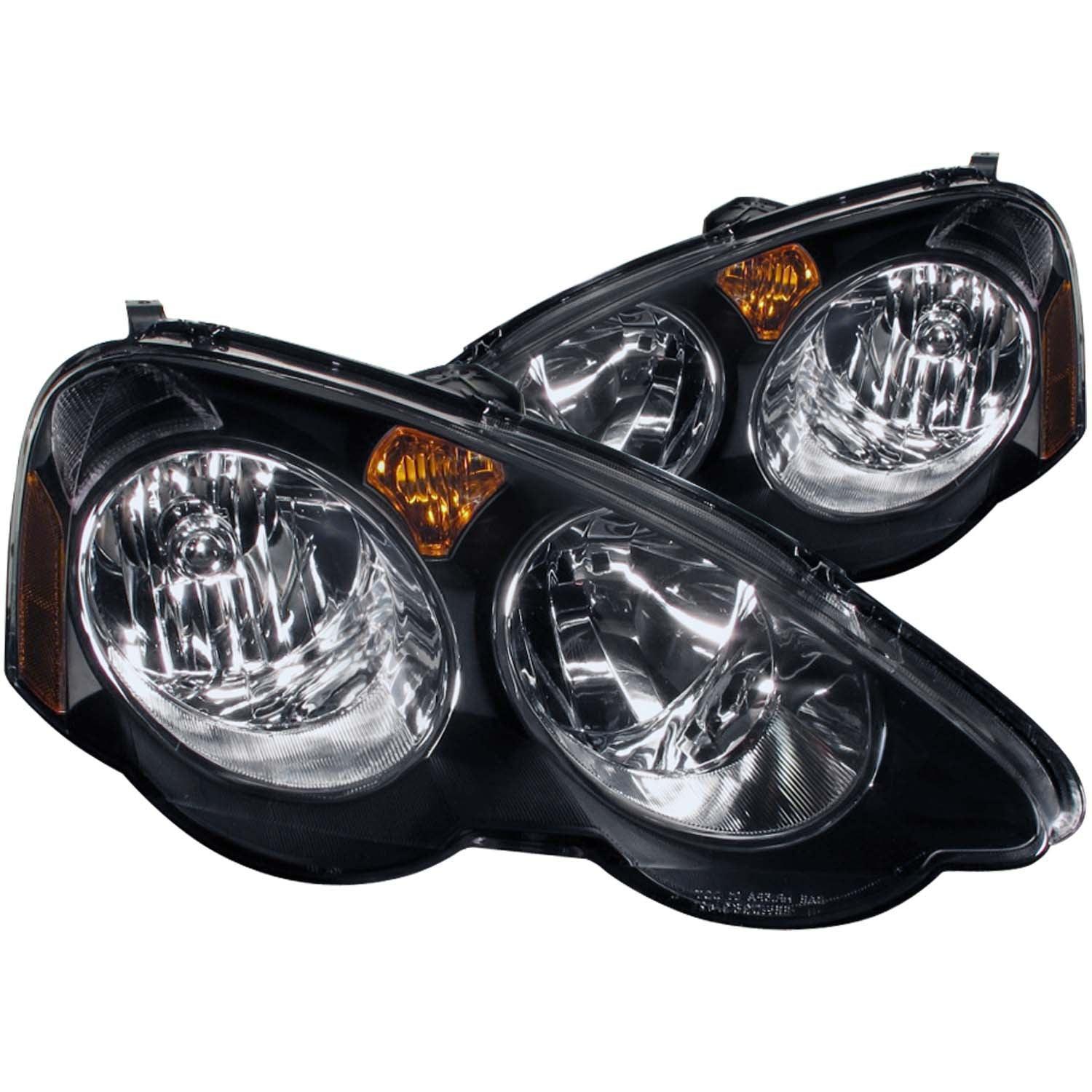 0204 RSX HEADLIGHTS BLACK CLEAR DRIVER/PASSENGER - Black Patch Performance - ANZO121209