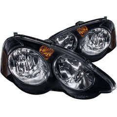 0204 RSX HEADLIGHTS BLACK CLEAR DRIVER/PASSENGER - Black Patch Performance - ANZO121209