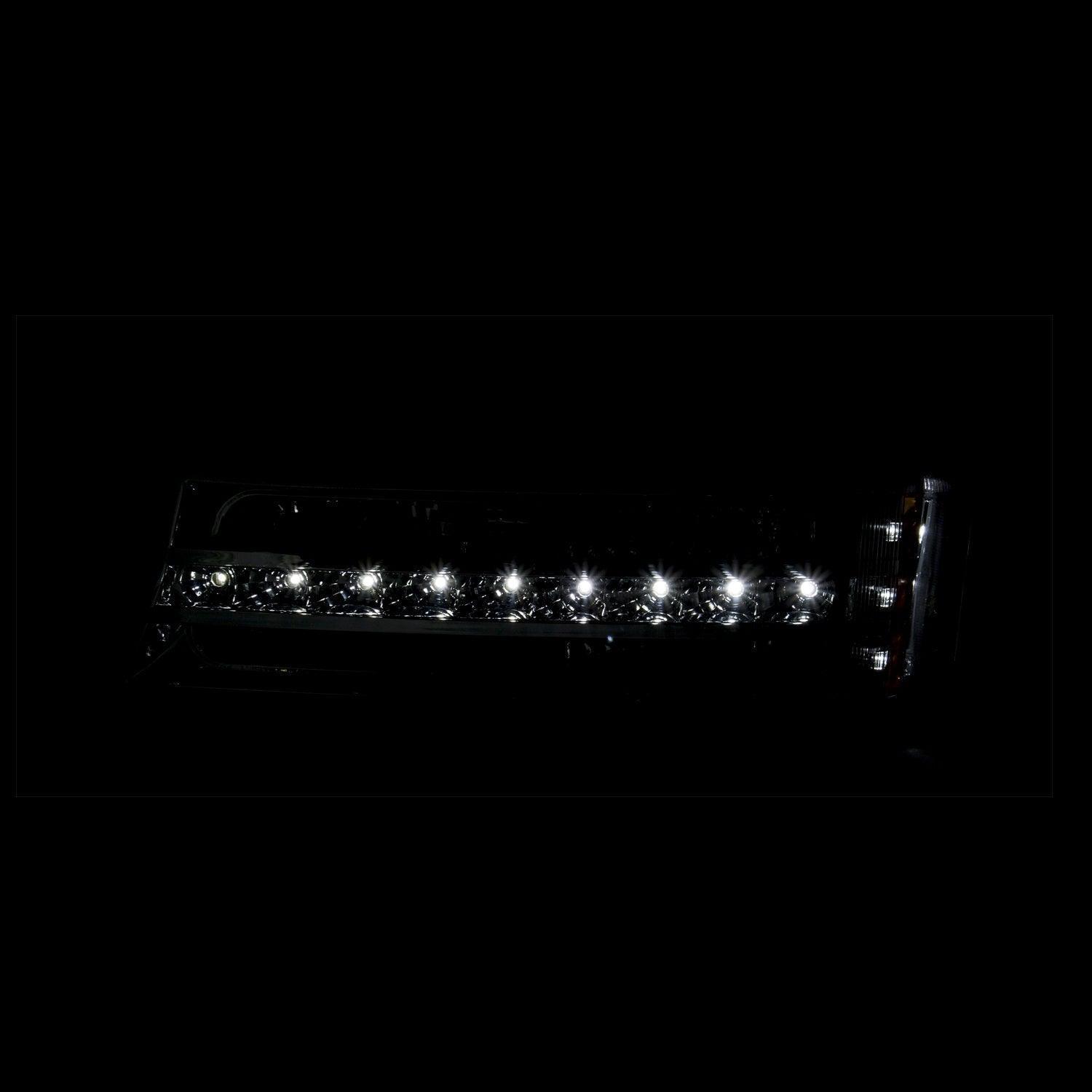 0306 SILVERADO/AVALANCHE LED CHROME PARKING LIGHTS - Black Patch Performance - ANZO511066