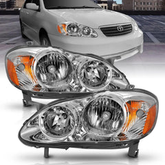 05 - 08 Toyota Corolla Headlight Set - Black Patch Performance - ANZO121540