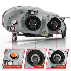 05 - 08 Toyota Corolla Headlight Set - Black Patch Performance - ANZO121540