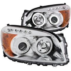 0608 RAV4 PROJECTOR CHROME CLEAR AMBER(CCFL)HEADLIGHTS DRIVER/PASSENGER - Black Patch Performance - ANZO111121