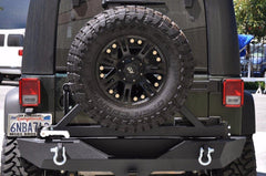 07 - 18 Jeep JK Jeep Stubby Rear Bumper; BRG Carrier - Black Patch Performance - DV8ORBSTTB01BR