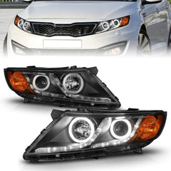 11 - 13 Kia Optima Headlight Set - Black Patch Performance - ANZO121460