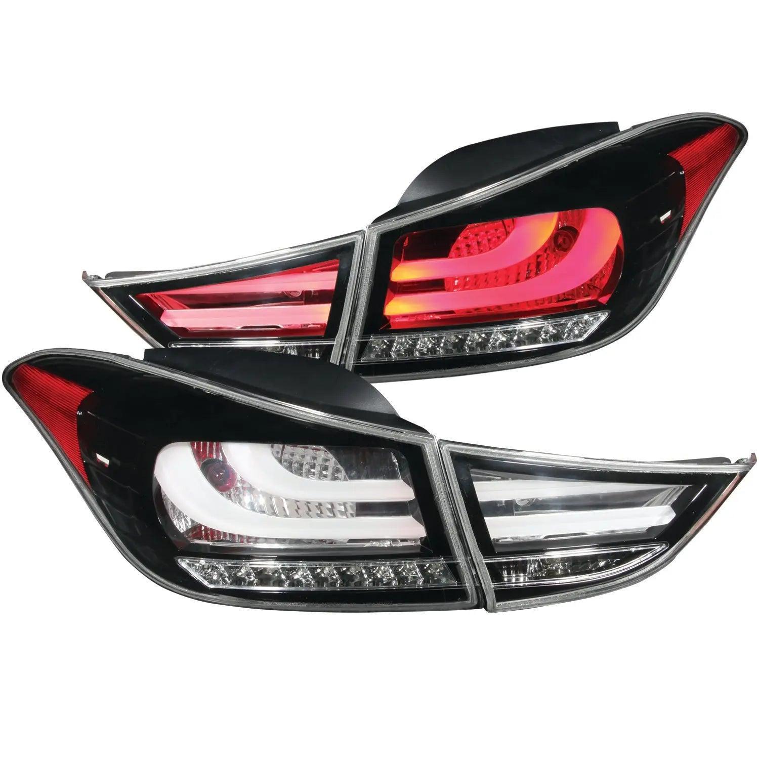 1113 ELANTRA LED BLACK 4PCS TAIL LIGHTS - Black Patch Performance - ANZO321298
