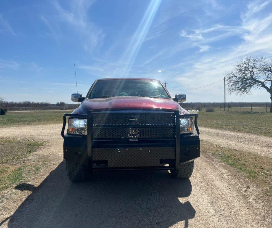 13 - 18 Ram 1500 & 19 - 22 Ram 1500 Classic Trail FX Front Diamond Plate Bumper - Black Patch Performance - FX3031