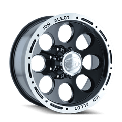 17x9 ION 174 8x6.5 Offset (0) Center Bore (130.8) Style #174 | 174 - 7981B - Black Patch Performance - ION1747981B