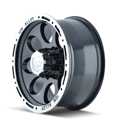 17x9 ION 174 8x6.5 Offset (0) Center Bore (130.8) Style #174 | 174 - 7981B - Black Patch Performance - ION1747981B