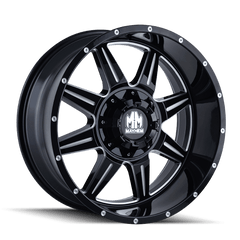 17x9 MAYHEM MONSTIR 8x6.5 8x170 Offset (18) Center Bore (130.8) Style #8100 | 8100 - 7976M18 - Black Patch Performance - MAYH81007976M18