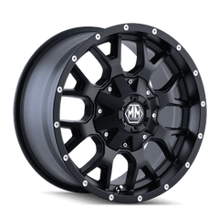 17x9 MAYHEM WARRIOR 6x135 6x5.5 Offset (18) Center Bore (106) Style #8015 | 8015 - 7937MB18 - Black Patch Performance - MAYH80157937MB18