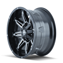 18x9 MAYHEM RAMPAGE 5x5 5x5.5 Offset ( - 12) Center Bore (87) Style #8090 | 8090 - 8952M - Black Patch Performance - MAYH80908952M