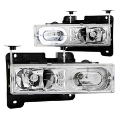 8898 GM FS/9294 BLAZER/JIMMY/9299 SUBURBAN/YUKON CRYSTAL CHROME W/HALO HEADLIGHT DRIV/PASS - HEADLIGHT SET from Black Patch Performance