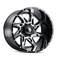 22x14 AMERICAN TRUXX SPYDER 8x170 Offset ( - 76) Center Bore (125.2) Style #AT183 | AT183 - 22470BM - 76 - Black Patch Performance - AMERAT18322470BM76