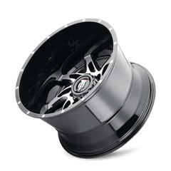22x14 AMERICAN TRUXX SPYDER 8x170 Offset ( - 76) Center Bore (125.2) Style #AT183 | AT183 - 22470BM - 76 - Black Patch Performance - AMERAT18322470BM76