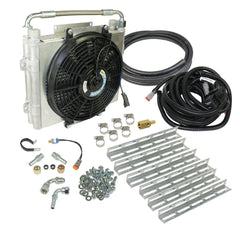 BD Xtrude Transmission Cooler with Fan - Double Stacked Complete Kit 1/2in Lines - Belts and Cooling from Black Patch Performance