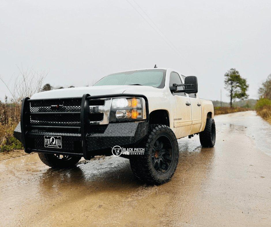 07.5 - 10 Chevrolet 2500/3500 Trail FX Front Diamond Plate Bumper - Made in the USA - Black Patch Performance - FX3005A