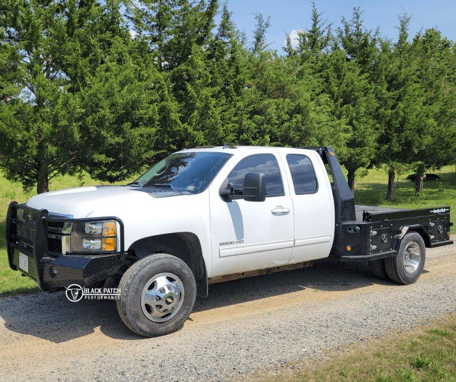 07.5 - 10 Chevrolet 2500/3500 Trail FX Front Diamond Plate Bumper - Made in the USA - Black Patch Performance - FX3005A