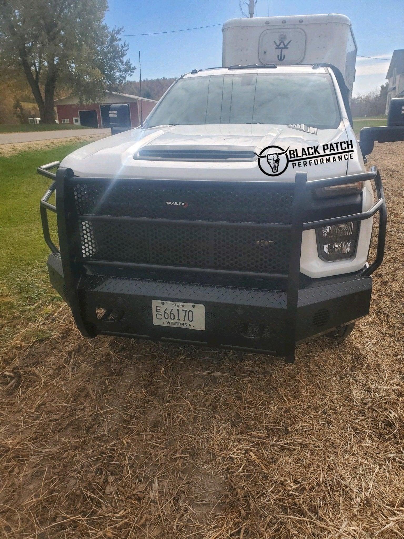 20 - 23 Chevy 2500/3500 Trail FX Front Diamond Plate Bumper - Black Patch Performance - FX3029