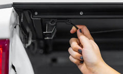 LOMAX FOLDING HARD COVER Tonneau Cover for 07-21 Toyota Tundra 6' 6" Box w/ Deck Rail (Black) - Accessories from Black Patch Performance