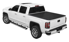 LOMAX FOLDING HARD COVER Tonneau Cover for 20-ON Chevy/GMC 2500/3500 6' 8" Box w/o Bedside Storage Box (Black) - Accessories from Black Patch Performance