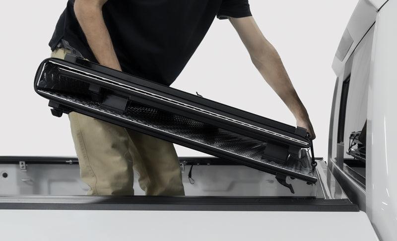 LOMAX FOLDING HARD COVER Tonneau Cover for 20-ON Chevy/GMC 2500/3500 6' 8" Box w/o Bedside Storage Box (Black) - Accessories from Black Patch Performance