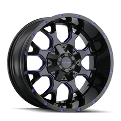 18x9 MAYHEM WARRIOR 6x135 6x5.5 Offset (18) Center Bore (106) Style #8015 | 8015 - 8937BTB18 - Black Patch Performance - MAYH80158937BTB18
