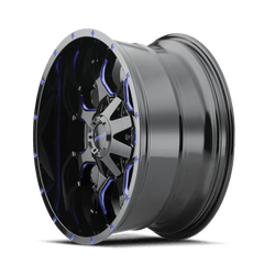 18x9 MAYHEM WARRIOR 6x135 6x5.5 Offset (18) Center Bore (106) Style #8015 | 8015 - 8937BTB18 - Black Patch Performance - MAYH80158937BTB18