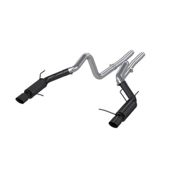 MBRP Exhaust 3in. Cat Back; Dual Split Rear; Race Version; 4in. tips; Black - Exhaust from Black Patch Performance