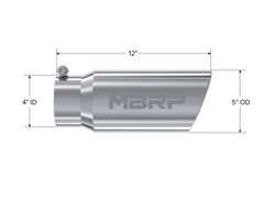 MBRP Exhaust 5" Angled Rolled End PRO Series Tip - Exhaust from Black Patch Performance