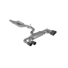 MBRP Exhaust S46053CF 3in. Cat-Back; Quad Split Rear Exit; Active; T304; CF Tips - Exhaust from Black Patch Performance