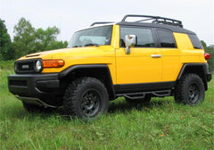 Nerf Step Bar - Wheel-to-Wheel (2 Steps per Side) - 2 in. Main Tube Diameter - 2006-2018 Toyota FJ Cruiser - Textured Black - Nerf Bars & Running Boards from Black Patch Performance