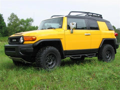 Nerf Step Bar - Wheel-to-Wheel (2 Steps per Side) - 2 in. Main Tube Diameter - 2006-2018 Toyota FJ Cruiser - Textured Black - Nerf Bars & Running Boards from Black Patch Performance
