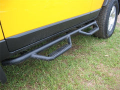 Nerf Step Bar - Wheel-to-Wheel (2 Steps per Side) - 2 in. Main Tube Diameter - 2006-2018 Toyota FJ Cruiser - Textured Black - Nerf Bars & Running Boards from Black Patch Performance