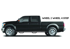 Nerf Step Bar - Wheel-to-Wheel without Bed Access (2 Steps per Side) - 2 in. Main Tube Diameter - 2016-2022 Toyota Tacoma 5' Bed Double Cab - Textured Black - Special Order - Body from Black Patch Performance