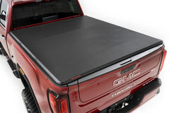 Rough Country Soft Tri - Fold Tonneau Bed Cover - 41120690 - Black Patch Performance - ROUG41120690