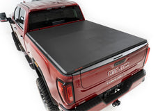 Rough Country Soft Tri - Fold Tonneau Bed Cover - 41120690 - Black Patch Performance - ROUG41120690