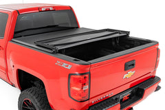 Rough Country Soft Tri - Fold Tonneau Bed Cover - 41214550 - Black Patch Performance - ROUG41214550