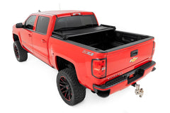 Rough Country Soft Tri - Fold Tonneau Bed Cover - 41214550 - Black Patch Performance - ROUG41214550