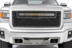 Rough Country Mesh Grille w/LED - 70190DRL - Black Patch Performance - ROUG70190DRL