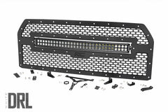 Rough Country Mesh Grille w/LED - 70193DRL - Black Patch Performance - ROUG70193DRL