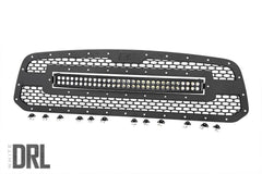 Rough Country Mesh Grille w/LED - 70199DRL - Black Patch Performance - ROUG70199DRL