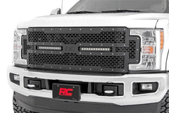 Rough Country Mesh Grille w/LED - 70216 - Black Patch Performance - ROUG70216