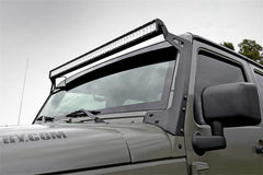Rough Country LED Light Bar Windshield Mounting Brackets - 70504BLDRLA - Black Patch Performance - ROUG70504BLDRLA