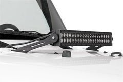 Rough Country LED Light Bar Hood Mounting Brackets - 70533 - Black Patch Performance - ROUG70533