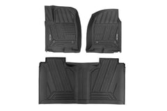 Rough Country Flex - Fit Floor Mats - FF - 21612 - Black Patch Performance - ROUGFF21612