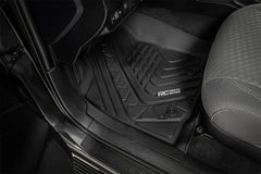 Rough Country Flex - Fit Floor Mats - FF - 71216 - Black Patch Performance - ROUGFF71216
