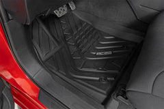 Rough Country Flex - Fit Floor Mats - FF - 71780 - Black Patch Performance - ROUGFF71780