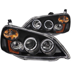 01 - 03 Honda Civic Headlight Set - Black Patch Performance - ANZO121055
